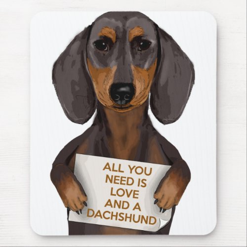 Love and Dachshund Mouse Pad