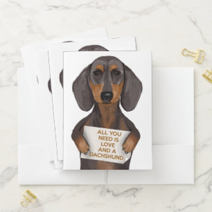 Love and Dachshund Pocket Folder