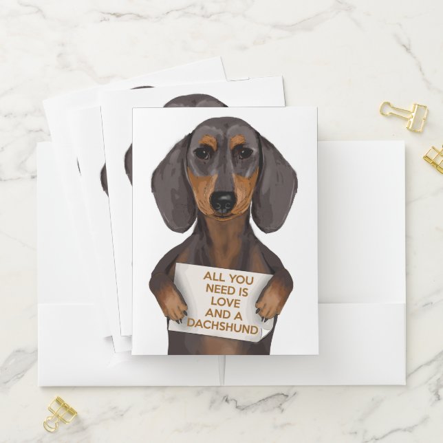 Love and Dachshund Pocket Folder (In Situ)