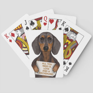 Love and Dachshund Poker Cards