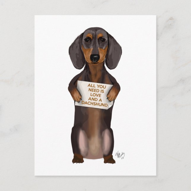 Love and Dachshund Postcard (Front)