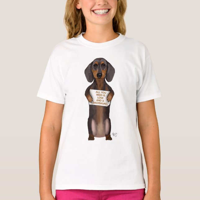 Love and Dachshund T-Shirt (Front)