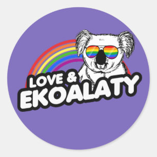 Love and Ekoalaty T-Shirt Classic Round Sticker