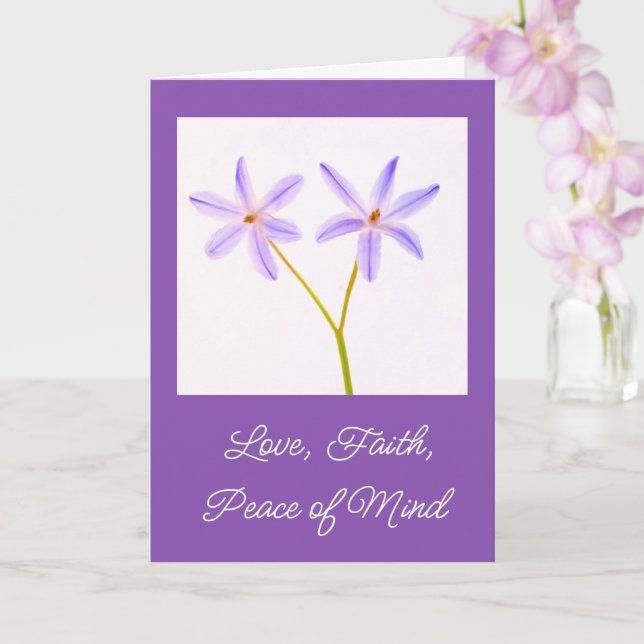 Love and Faith Cancer Get Well  Card (Orchid)