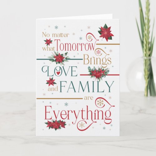 Love and Family Are Everything Poinsettias Holiday Card