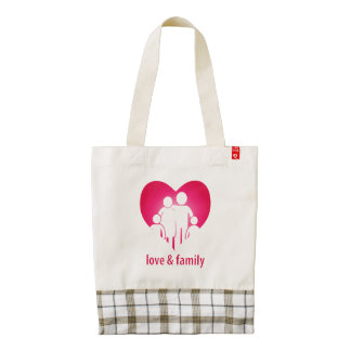 Love and family zazzle HEART tote bag