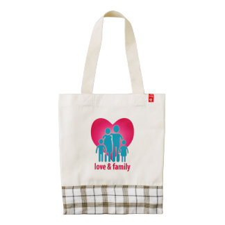 Love and family zazzle HEART tote bag