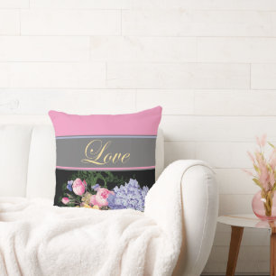 Love and Flowers Throw Pillow