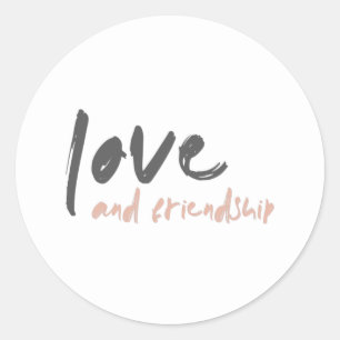 Love and Friendship   Modern Forever Friend Bestie Classic Round Sticker