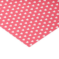 Love and Friendship White Hearts on Red Tissue Paper