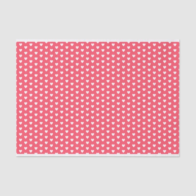 Love and Friendship White Hearts on Red Tissue Paper (Front)