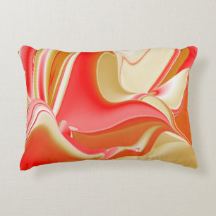 Love and Gold Abstract 3D Rainbowart Accent Pillow
