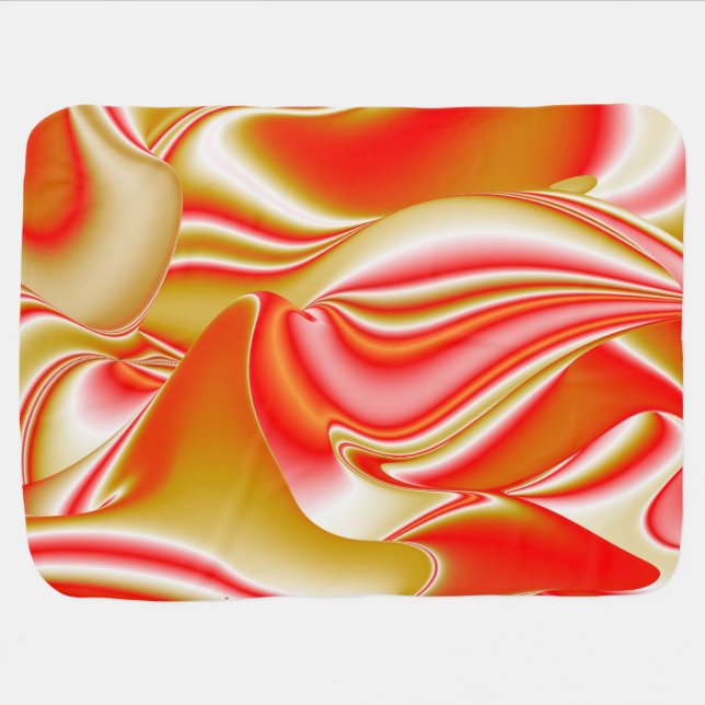 Love and Gold Abstract 3D Rainbowart Baby Blanket (Horizontal)