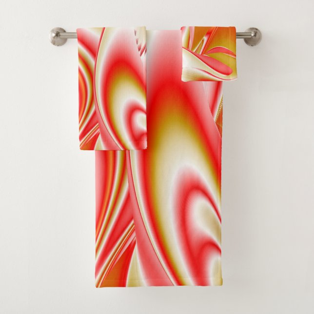 Love and Gold Abstract 3D Rainbowart Bath Towel Set (Insitu)