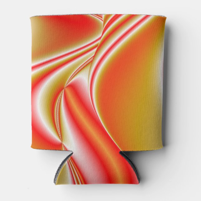 Love and Gold Abstract 3D Rainbowart Can Cooler (Front)