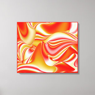 Love and Gold Abstract 3D Rainbowart Canvas Print