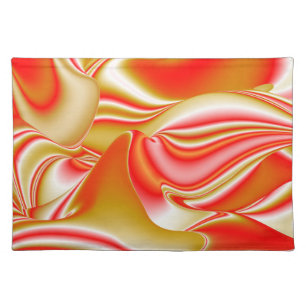 Love and Gold Abstract 3D Rainbowart Cloth Placemat