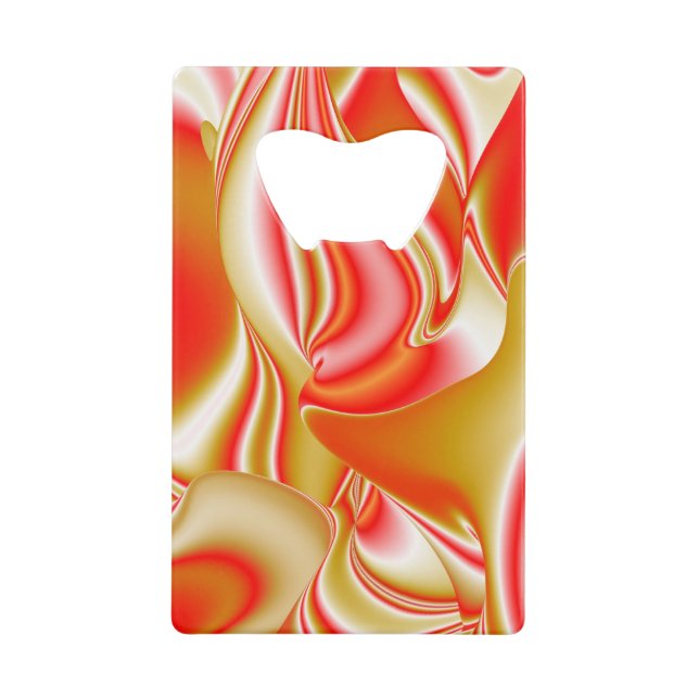 Love and Gold Abstract 3D Rainbowart Credit Card Bottle Opener (Front)