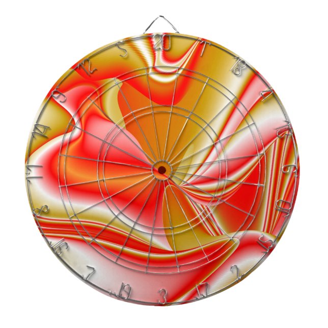 Love and Gold Abstract 3D Rainbowart Dart Board (Front)