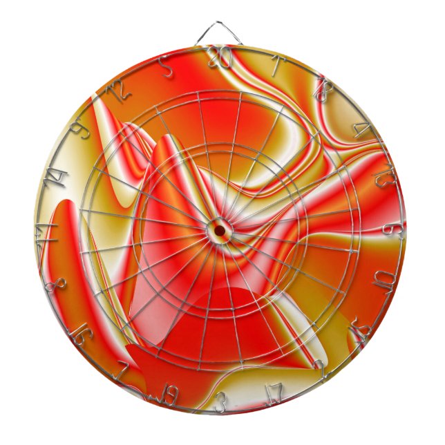 Love and Gold Abstract 3D Rainbowart Dart Board (Front)