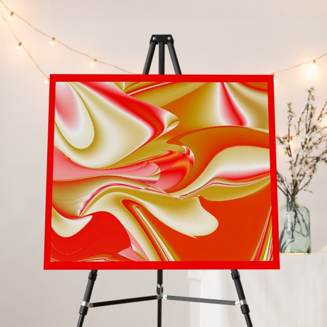 Love and Gold Abstract 3D Rainbowart Foam Board (In Situ (Stand))