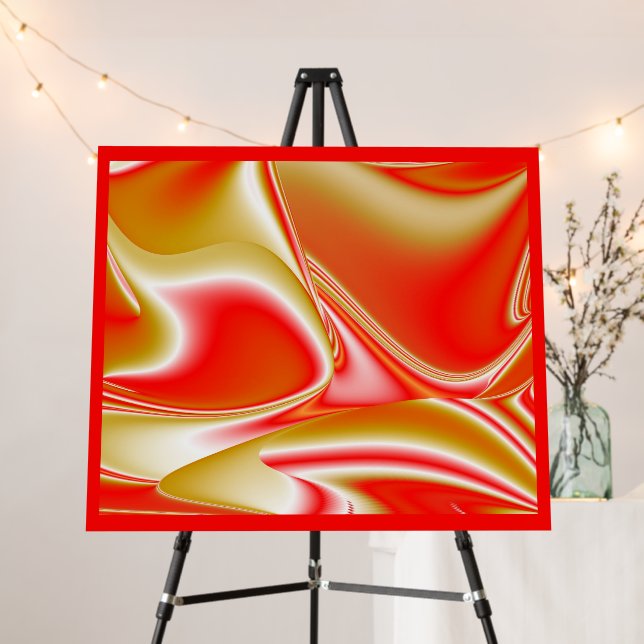 Love and Gold Abstract 3D Rainbowart Foam Board (In Situ (Stand))