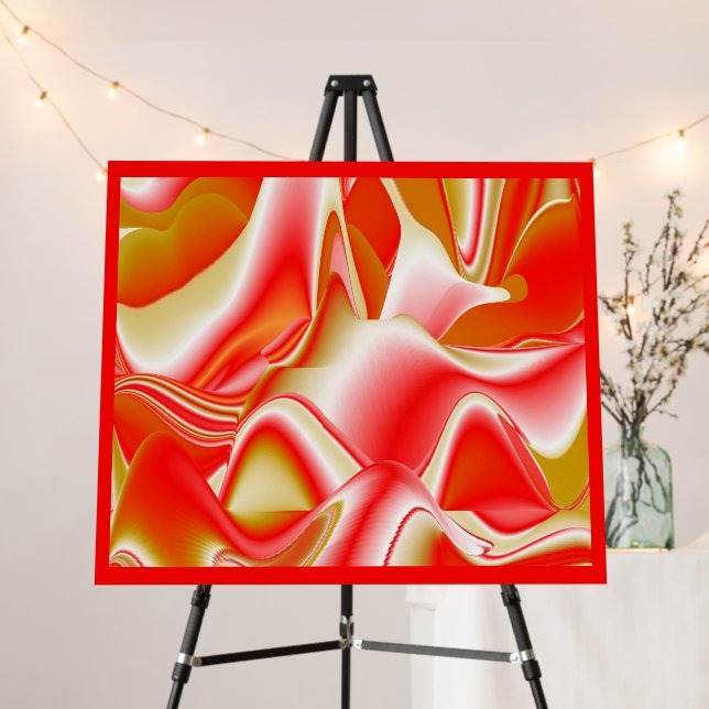 Love and Gold Abstract 3D Rainbowart Foam Board (In Situ (Stand))