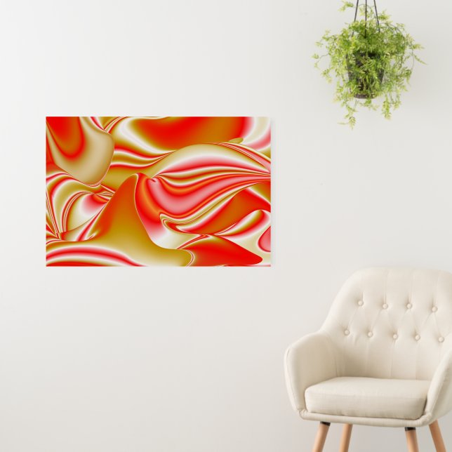 Love and Gold Abstract 3D Rainbowart Foam Board (In Situ (Wall))