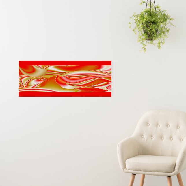 Love and Gold Abstract 3D Rainbowart Foam Board (In Situ (Wall))