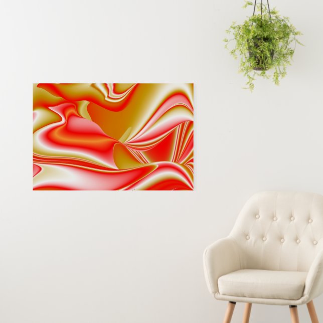 Love and Gold Abstract 3D Rainbowart Foam Board (In Situ (Wall))