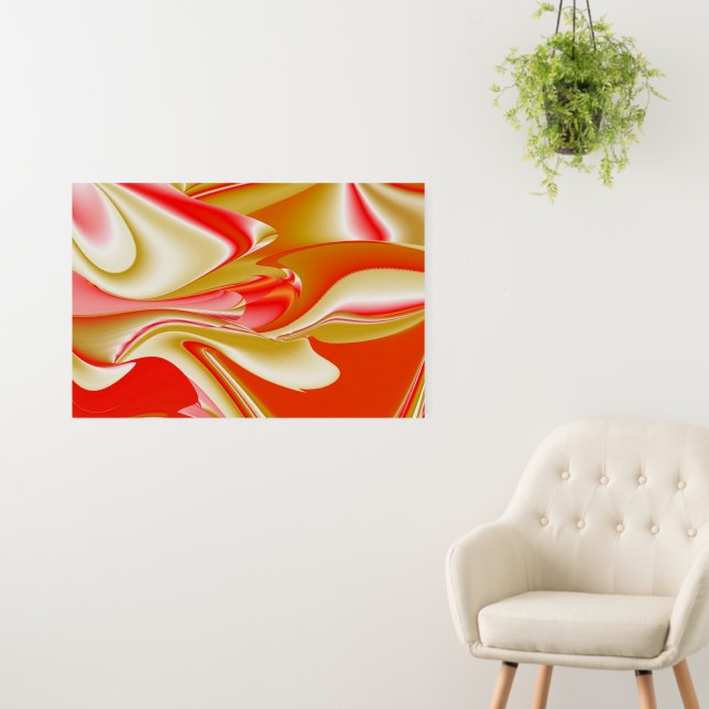 Love and Gold Abstract 3D Rainbowart Foam Board (In Situ (Wall))