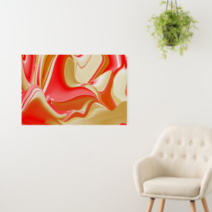 Love and Gold Abstract 3D Rainbowart Foam Board