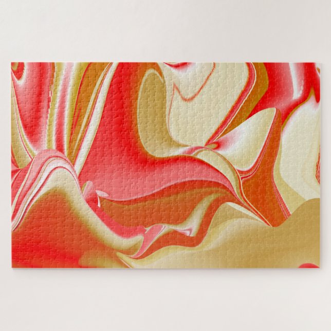 Love and Gold Abstract 3D Rainbowart Jigsaw Puzzle (Horizontal)