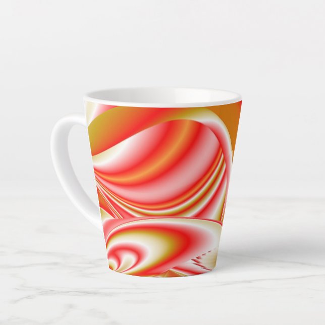 Love and Gold Abstract 3D Rainbowart Latte Mug (Left Angle)