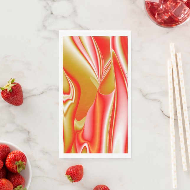 Love and Gold Abstract 3D Rainbowart Paper Guest Towels (Insitu)