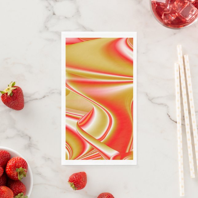 Love and Gold Abstract 3D Rainbowart Paper Guest Towels (Insitu)