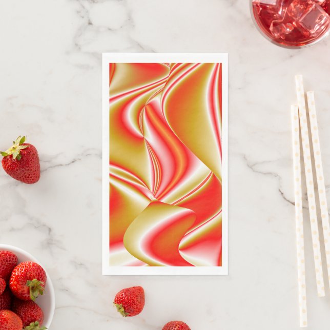 Love and Gold Abstract 3D Rainbowart Paper Guest Towels (Insitu)