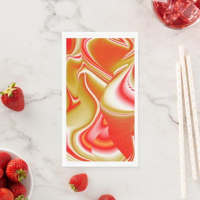 Love and Gold Abstract 3D Rainbowart Paper Guest Towels (Insitu)