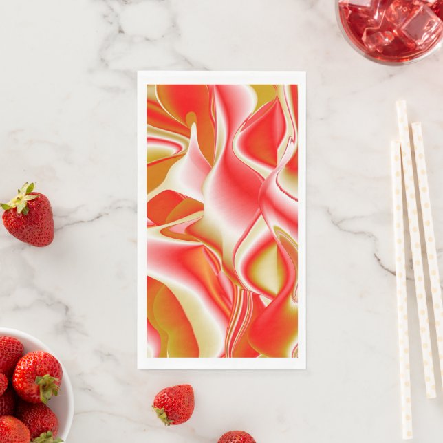 Love and Gold Abstract 3D Rainbowart Paper Guest Towels (Insitu)