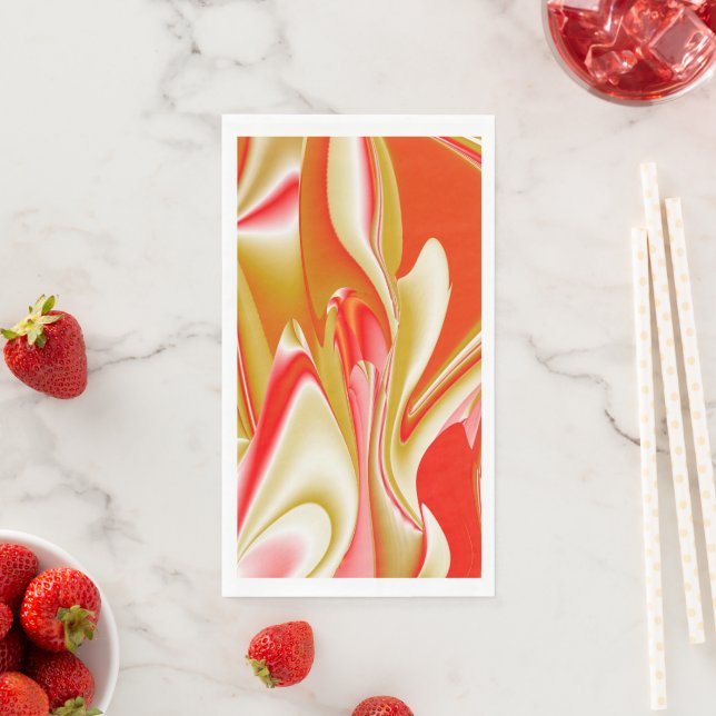 Love and Gold Abstract 3D Rainbowart Paper Guest Towels (Insitu)