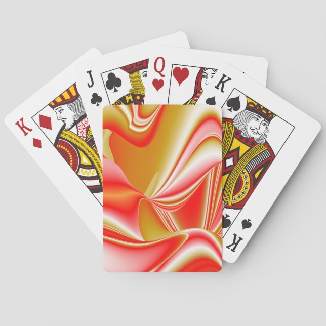 Love and Gold Abstract 3D Rainbowart Poker Cards (Back)