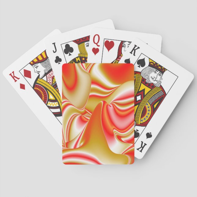 Love and Gold Abstract 3D Rainbowart Poker Cards (Back)