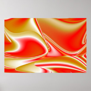 Love and Gold Abstract 3D Rainbowart Poster