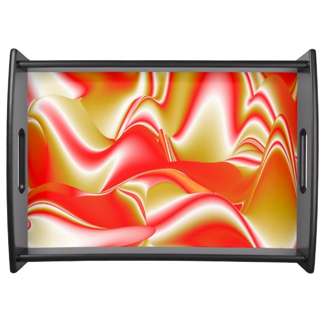 Love and Gold Abstract 3D Rainbowart Serving Tray (Front)