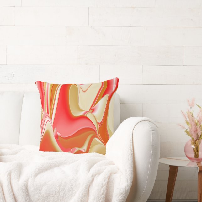 Love and Gold Abstract 3D Rainbowart Throw Pillow (Couch)