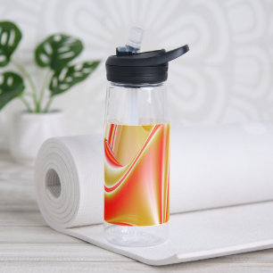 Love and Gold Abstract 3D Rainbowart Water Bottle