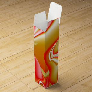Love and Gold Abstract 3D Rainbowart Wine Box