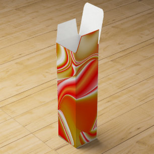 Love and Gold Abstract 3D Rainbowart Wine Box