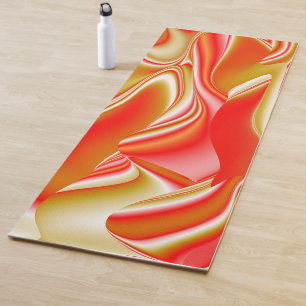 Love and Gold Abstract 3D Rainbowart Yoga Mat