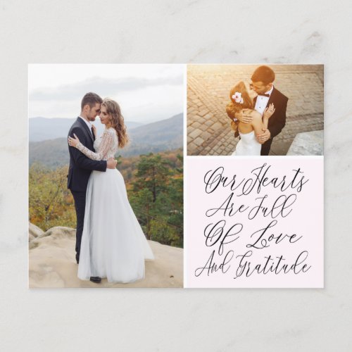 Love And Gratitude Photo Wedding Thank You  Postcard